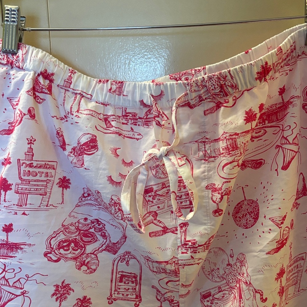 Printfresh with Sean Taylor Pink and White Girls Trip Toile Patterned Shorts 3X - Picture 3 of 7